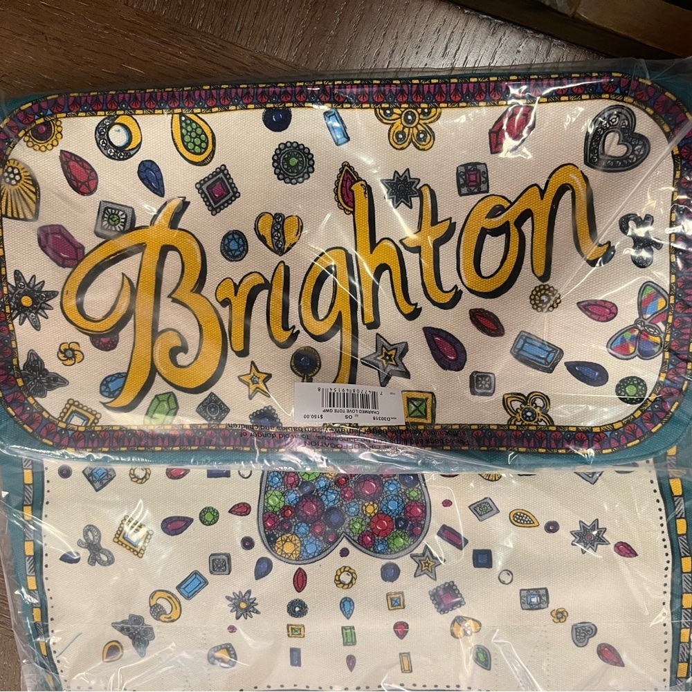 Brighton LOVE Jewel Heart Canvas Tote Bag New Retail $100 - Picture 12 of 12